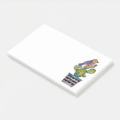 Kakteen und Regenbogenvögel in Aquarellfarben Post-it Klebezettel (angewinkelt)