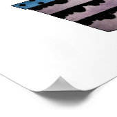 Kakteen und Regenbogenvögel in Aquarellfarben Poster (Ecke)