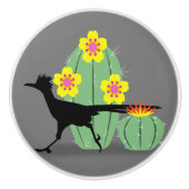 Kakteen und Roadrunners Keramikknauf (Vorderseite)