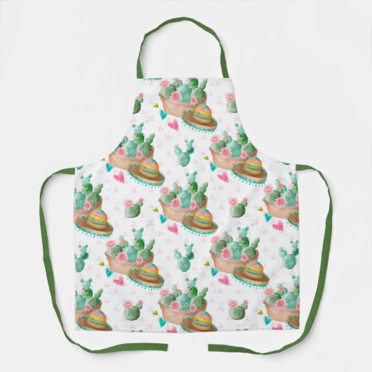 Kakteen und Sombreros in allen Mustern Schürze (Vorderseite)