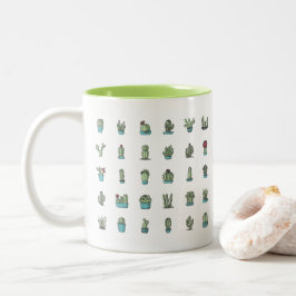Kakteen und Succulents-Tasse Zweifarbige Tasse