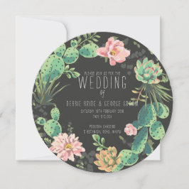 Kakteen und sukkulente Einladungen, Kakteen-Hochze Einladung