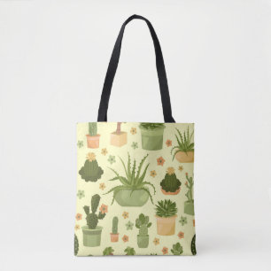 Kakteen und Sukkulente nahtlos Muster. Housepla Tasche