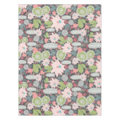 Kakteen und sukkulente Pflanze Grüntöne Pinks blau Tischdecke (Vorderseite)