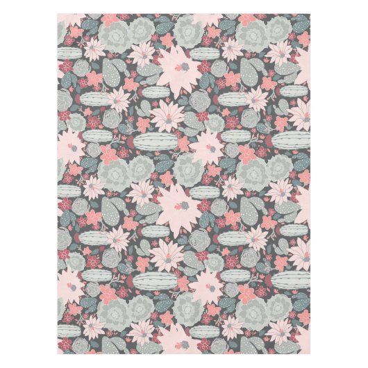 Kakteen und sukkulente Pflanze im Pinks-Minzmuster Tischdecke (Vorderseite)