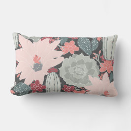 Kakteen und sukkulente Pflanze in rosa-grünem Must Lendenkissen