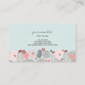 Kakteen und sukkulente Pflanze rosa Minzmuster Visitenkarte (Rückseite)