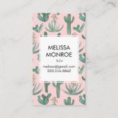 Kakteen und Sukkulente Wüste illustrierte Wasserfa Visitenkarte (Rückseite)