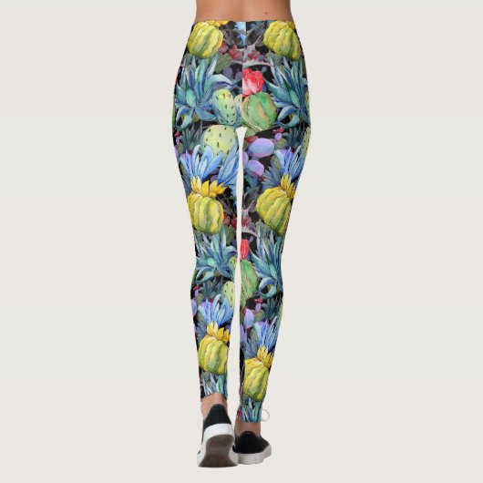 Kakteen und Sukkulents Vibranly Southwest Watercol Leggings (Rückseite)