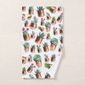 Kakteen und Sukkuline in Rose Badhandtuch Set (Handtuch)