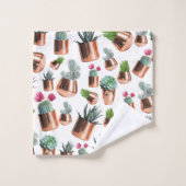 Kakteen und Sukkuline in Rose Badhandtuch Set (Waschlappen)