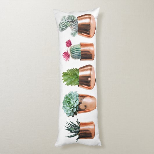 Kakteen und Sukkuline in Rose Seitenschläferkissen (Rückseite (Vertikal))