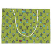 Kakteen und Sukkuline Pflanze Handgezeichnetes Mus Große Geschenktüte (Rückseite)