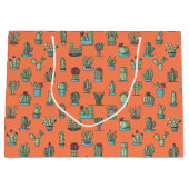 Kakteen und Sukkuline Pflanze Handgezeichnetes Mus Große Geschenktüte (Vorderseite)