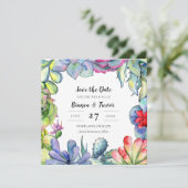 Kakteen und Sukkuline Wasserfarbe Save the Date Einladung (Stehend Vorderseite)