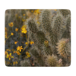 Kakteen und Wildblumen Schneidebrett