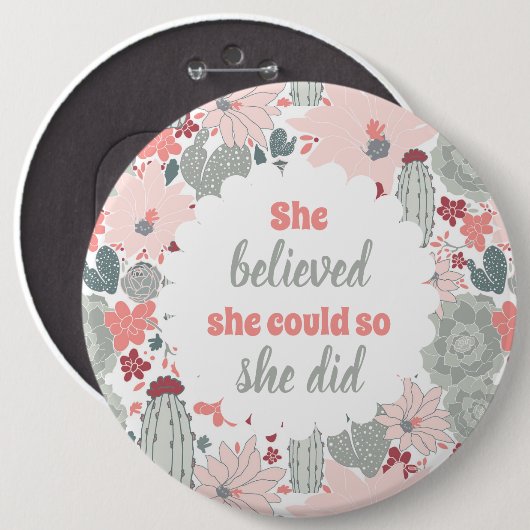 Kakteen, von denen sie glaubte, sie könne es, also button (Vorne & Hinten)