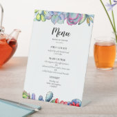 Kakteen Wasserfarbe Hochzeitsmenü Sockelschild (In Situ)