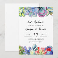 Kakteen, Wasserfarbe Save the Date