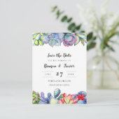 Kakteen, Wasserfarbe Save the Date Postkarte (Stehend Vorderseite)