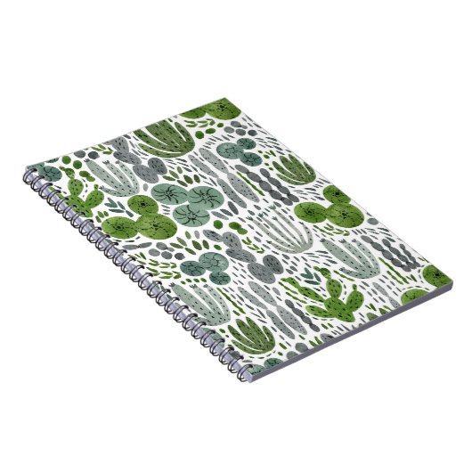 Kakteen Watercolor Hand Painted Pattern Notizblock (Rechte Seite)