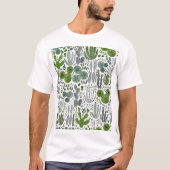 Kakteen Watercolor Hand Painted Pattern T-Shirt (Vorderseite)