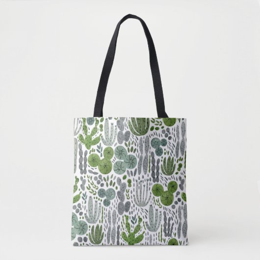 Kakteen Watercolor Hand Painted Pattern Tasche (Vorderseite)