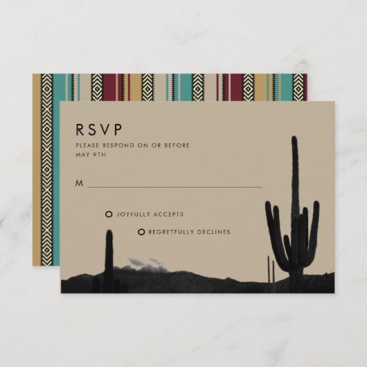 Kakteen Wedding RSVP Karte (Vorne/Hinten)