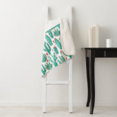 Kakteen, weißes Muster, Monogramm Sherpadecke (Beispiel)