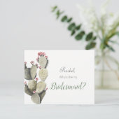 Kakteen werden Sie meine Bridesmaid-Karte sein Einladung (Stehend Vorderseite)