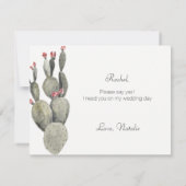 Kakteen werden Sie meine Bridesmaid-Karte sein Einladung (Rückseite)