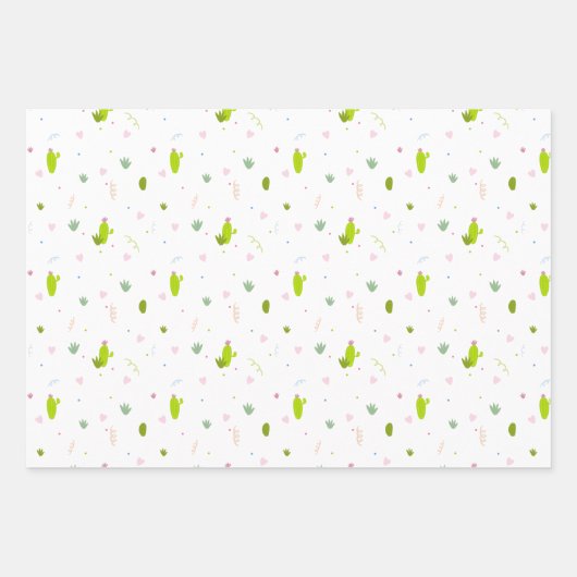 Kakteen Wrapping Paper Sheets Geschenkpapier Set (Vorderseite 2)