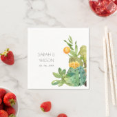 Kakteen Yellow Green Foliage Wedding Serviette (Beispiel)