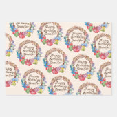 KakteenText und Name Schöne WasserfarbeFarbe3 Geschenkpapier Set (Vorderseite 3)