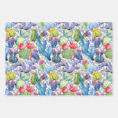 KakteenText und Name Schöne WasserfarbeFarbe3 Geschenkpapier Set (Vorderseite 2)