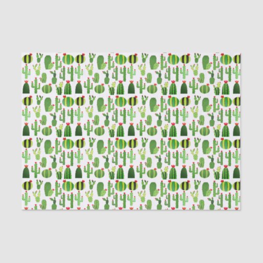 Kakti auf Weiß Seidenpapier (Vorderseite)