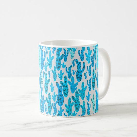 Kakti-blaue Tasse (VorderseiteRechts)