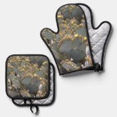 Kakti Ofenhandschuh & Topflappen-Set (Vorderseite/Rückseite)