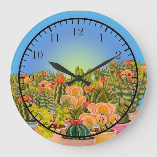 Kakti-Uhr Große Wanduhr (Vorderseite)