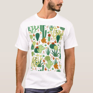 Kakti Weißer Hintergrund: Vintage Grafik. T-Shirt