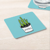 Kaktus 01 rechteckiger pappuntersetzer (angewinkelt)