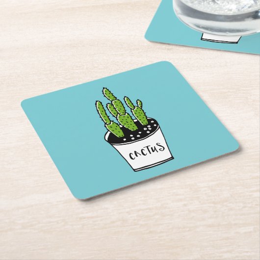 Kaktus 01 rechteckiger pappuntersetzer (angewinkelt)