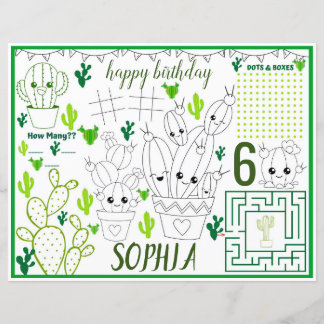 Kaktus-Aktivitätsblatt, Kakteen-Tischset