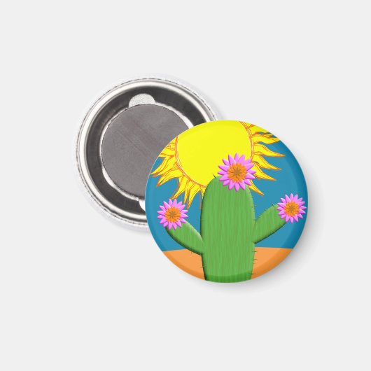 Kaktus an einem sonnigen Tag Magnet (Vorderseite/Rückseite)