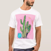 "Kaktus and Lizard T - Shirt: Wüstenschönheit in R T-Shirt (Vorderseite)