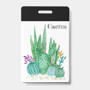 Kaktus Aquarell Kakteen Blumen floral Wüste Illu Ausweis