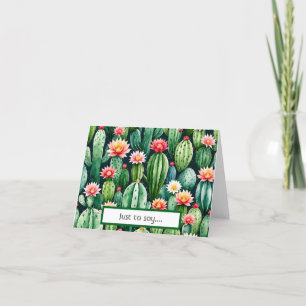 Kaktus Aquarellfarbe Faltt Dankeschön Karte