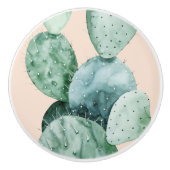 Kaktus auf Korallen Keramikknauf (Vorderseite)