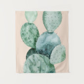 Kaktus auf Korallen Wandteppich (Vorderseite)