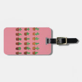 Kaktus auf rosa Gepäckanhänger (Vorderseite horizontal)